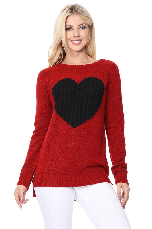 Cozy Heart Jacquard Round Neck Pullover Sweater-Mak-Red/Black-S-[option4]-[option5]-[option6]-[option7]-[option8]-Shop-Boutique-Clothing-for-Women-Online