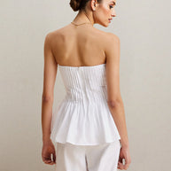 Strapless Peplum Top and Wide Leg Pants Set-Sets-Trendsi-[option4]-[option5]-[option6]-[option7]-[option8]-Shop-Boutique-Clothing-for-Women-Online