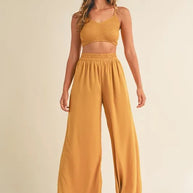 MABLE Smocked Bralette Crop Top and Wide Leg Pants Set-Sets-Trendsi-[option4]-[option5]-[option6]-[option7]-[option8]-Shop-Boutique-Clothing-for-Women-Online