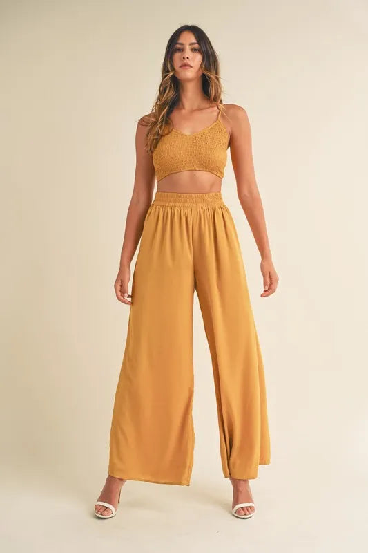 MABLE Smocked Bralette Crop Top and Wide Leg Pants Set-Sets-Trendsi-[option4]-[option5]-[option6]-[option7]-[option8]-Shop-Boutique-Clothing-for-Women-Online