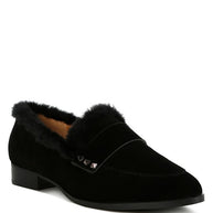 Allie Fur Trim Genuine Suede Loafers-Rag Company-Black-US-5 / UK-3 / EU-36-[option4]-[option5]-[option6]-[option7]-[option8]-Shop-Boutique-Clothing-for-Women-Online