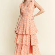 Jade By Jane Sleeveless Gingham Print Tiered Midi Dress-Dresses-Trendsi-[option4]-[option5]-[option6]-[option7]-[option8]-Shop-Boutique-Clothing-for-Women-Online