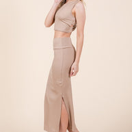 Twist Back Heavy Ribbed Skirt Set-Orange Farm Clothing-[option4]-[option5]-[option6]-[option7]-[option8]-Shop-Boutique-Clothing-for-Women-Online