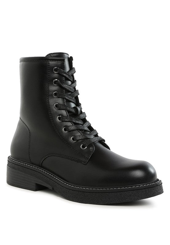 Clover Faux Leather Lace Up Boots-Rag Company-Black-US-7 / UK-5 / EU-38-[option4]-[option5]-[option6]-[option7]-[option8]-Shop-Boutique-Clothing-for-Women-Online