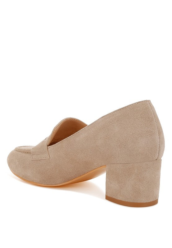 Astra Block Heel Genuine Suede Loafers-Rag Company-[option4]-[option5]-[option6]-[option7]-[option8]-Shop-Boutique-Clothing-for-Women-Online
