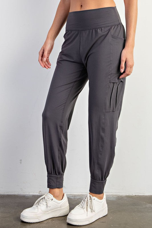 Rae Mode Butter Jogger With Side Pockets-Rae Mode-Charcoal-S-[option4]-[option5]-[option6]-[option7]-[option8]-Shop-Boutique-Clothing-for-Women-Online