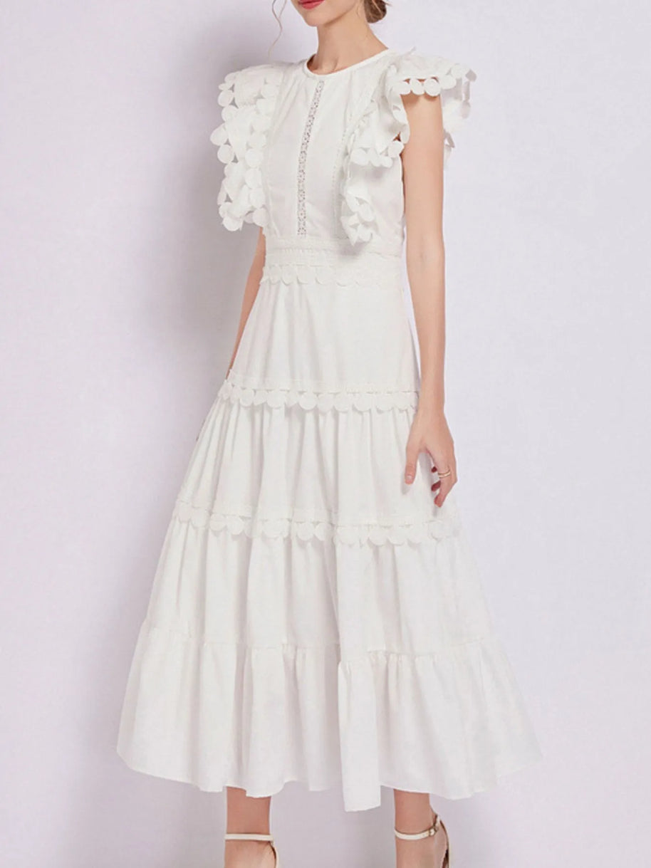 Sleeveless Ruffled Tiered Dress with Embroidered Trim-dresses-Trendsi-[option4]-[option5]-[option6]-[option7]-[option8]-Shop-Boutique-Clothing-for-Women-Online
