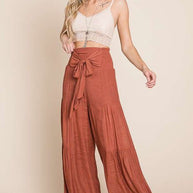 Tie front ruched waist back pants PLUS SIZE-Jade By Jane-[option4]-[option5]-[option6]-[option7]-[option8]-Shop-Boutique-Clothing-for-Women-Online