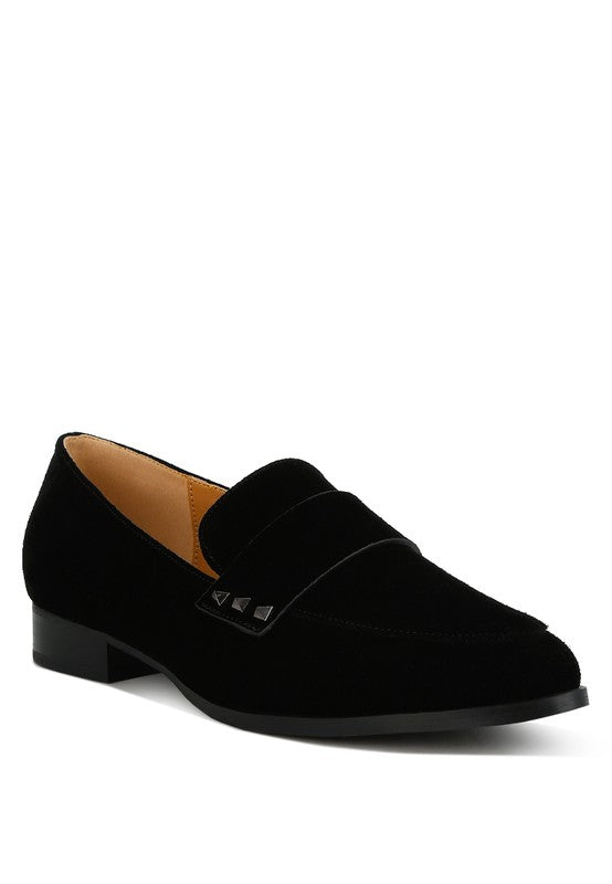 Durance Studded Genuine Suede Loafers-Rag Company-[option4]-[option5]-[option6]-[option7]-[option8]-Shop-Boutique-Clothing-for-Women-Online