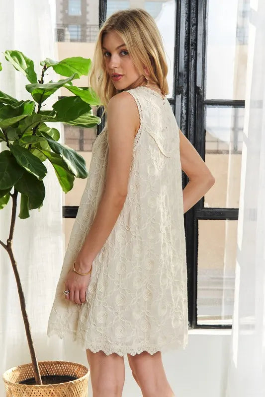 ADORA Applique Round Neck Sleeveless Shift Dress-Dresses-Trendsi-[option4]-[option5]-[option6]-[option7]-[option8]-Shop-Boutique-Clothing-for-Women-Online