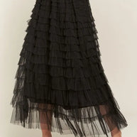 ADORA Elastic Waist Layered Mesh Midi Skirt-Skirts-Trendsi-[option4]-[option5]-[option6]-[option7]-[option8]-Shop-Boutique-Clothing-for-Women-Online