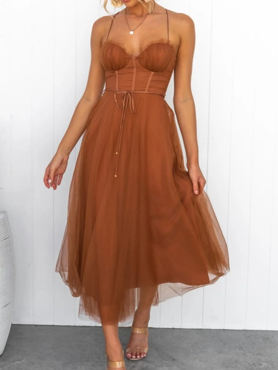 Sweetheart Neck Tulle Midi Dress-Dresses-Trendsi-[option4]-[option5]-[option6]-[option7]-[option8]-Shop-Boutique-Clothing-for-Women-Online