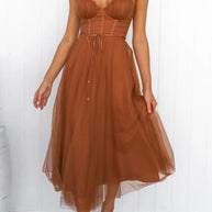 Sweetheart Neck Tulle Midi Dress-Dresses-Trendsi-[option4]-[option5]-[option6]-[option7]-[option8]-Shop-Boutique-Clothing-for-Women-Online