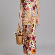 Floral Embroidered Mesh Overlay Maxi Dress-Dresses-Trendsi-[option4]-[option5]-[option6]-[option7]-[option8]-Shop-Boutique-Clothing-for-Women-Online