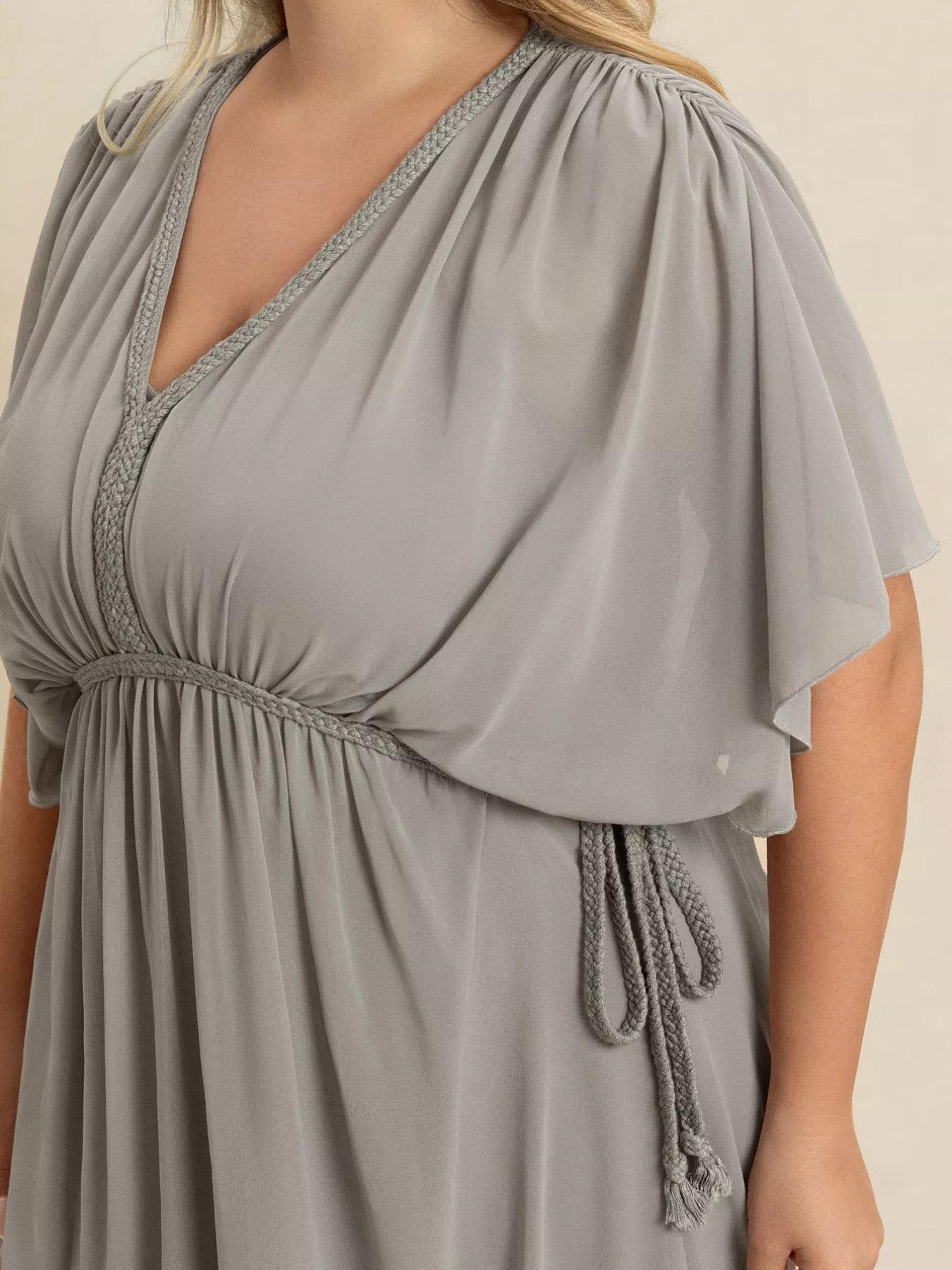 Plus Size V-Neck Flutter Sleeve Dress-Dresses-Trendsi-[option4]-[option5]-[option6]-[option7]-[option8]-Shop-Boutique-Clothing-for-Women-Online