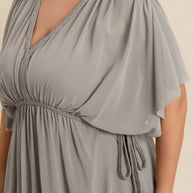 Plus Size V-Neck Flutter Sleeve Dress-Dresses-Trendsi-[option4]-[option5]-[option6]-[option7]-[option8]-Shop-Boutique-Clothing-for-Women-Online