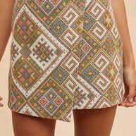 Annie Wear Ethic Woven Jacquard Wrap Mini Skirt-Skirts-Trendsi-[option4]-[option5]-[option6]-[option7]-[option8]-Shop-Boutique-Clothing-for-Women-Online