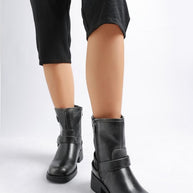 Caribou Harness Detail Biker Boots-Rag Company-[option4]-[option5]-[option6]-[option7]-[option8]-Shop-Boutique-Clothing-for-Women-Online