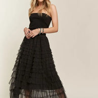 ADORA Elastic Waist Layered Mesh Midi Skirt-Skirts-Trendsi-[option4]-[option5]-[option6]-[option7]-[option8]-Shop-Boutique-Clothing-for-Women-Online