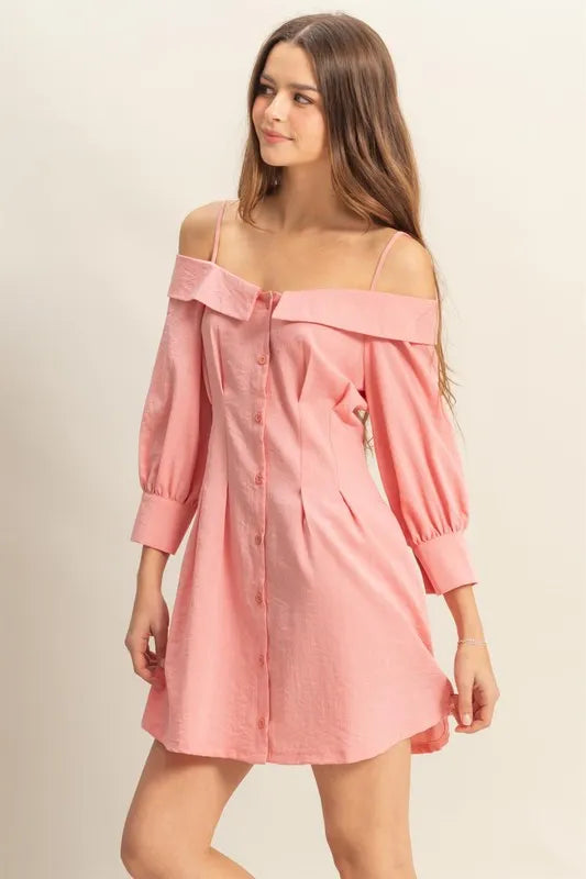 HYFVE Button Down Spaghetti Strap Mini Dress with Pockets-Dresses-Trendsi-[option4]-[option5]-[option6]-[option7]-[option8]-Shop-Boutique-Clothing-for-Women-Online