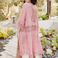 Crochet Open Patch Longline Kimono-Leto Accessories-[option4]-[option5]-[option6]-[option7]-[option8]-Shop-Boutique-Clothing-for-Women-Online