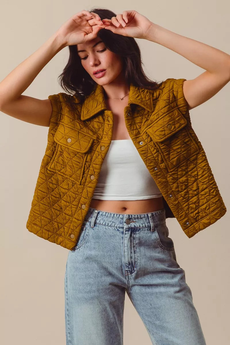 SO ME Triangle Quilting Stitch Button Up Knit Vest-Vest-Trendsi-[option4]-[option5]-[option6]-[option7]-[option8]-Shop-Boutique-Clothing-for-Women-Online