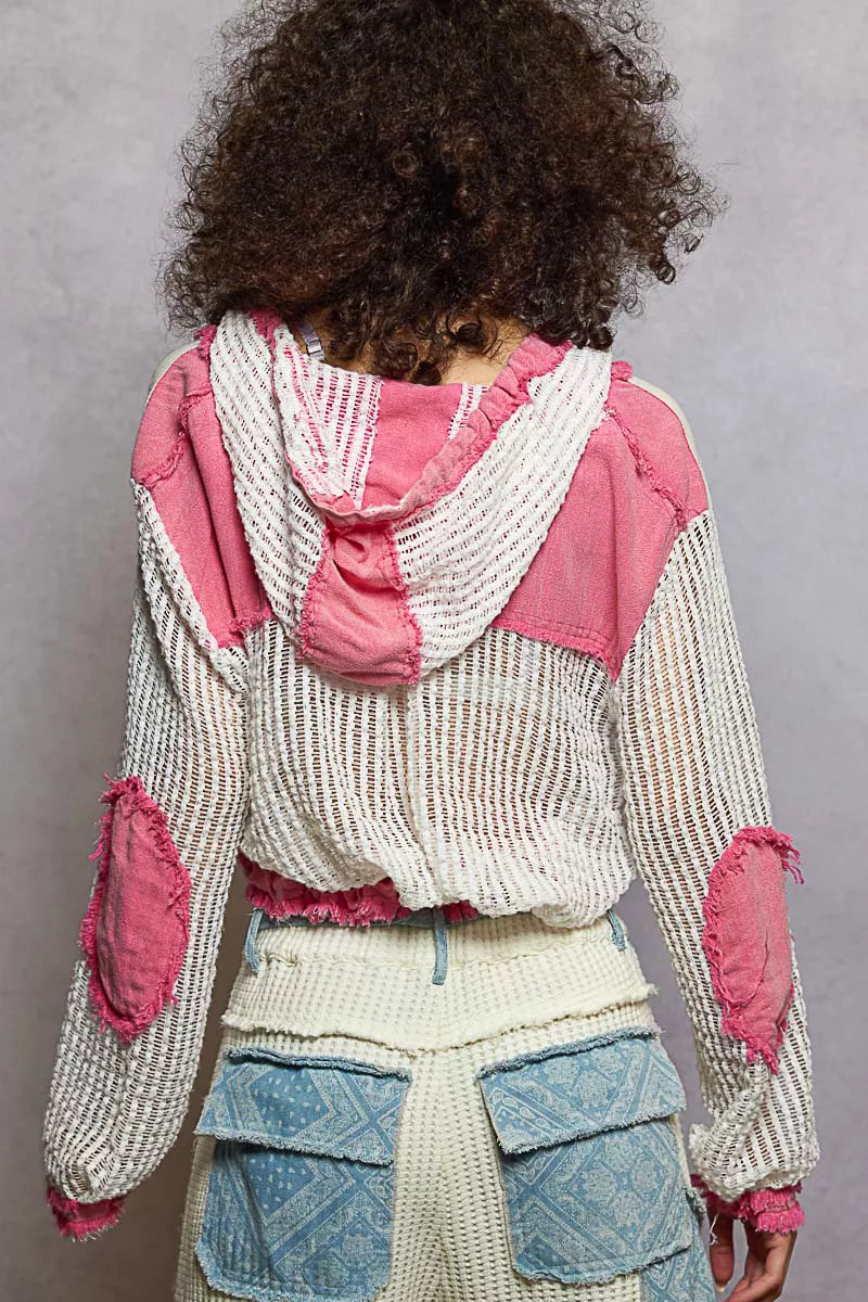 POL Texture Woven Button Down Hooded Shirt with Drawstring Hem-Shirts-Trendsi-[option4]-[option5]-[option6]-[option7]-[option8]-Shop-Boutique-Clothing-for-Women-Online