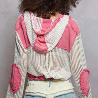 POL Texture Woven Button Down Hooded Shirt with Drawstring Hem-Shirts-Trendsi-[option4]-[option5]-[option6]-[option7]-[option8]-Shop-Boutique-Clothing-for-Women-Online