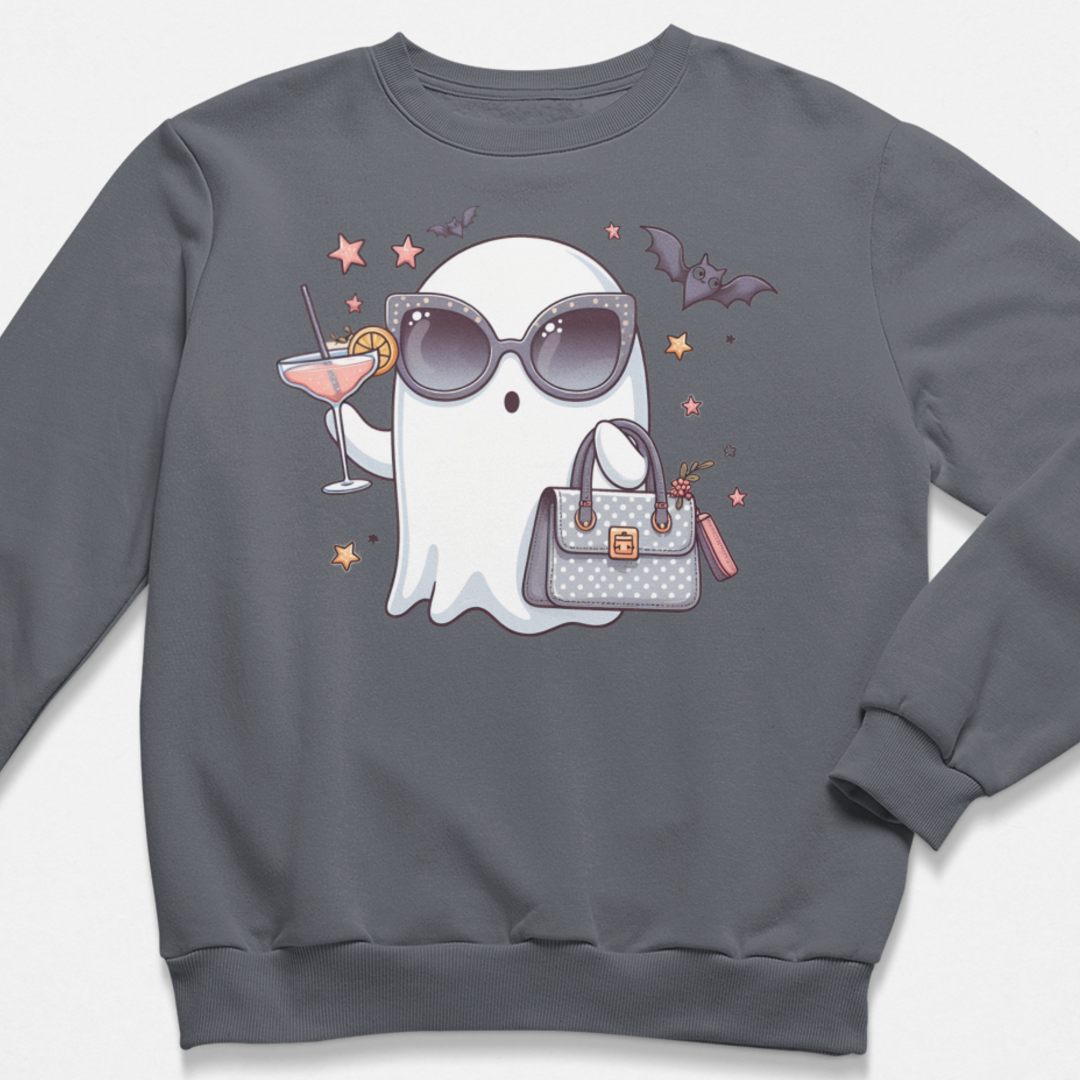 Cheers To Halloween Graphic Sweatshirt-Graphic Sweatshirt-Tea Shirt Shoppe-S-Charcoal-[option4]-[option5]-[option6]-[option7]-[option8]-Shop-Boutique-Clothing-for-Women-Online