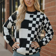 Pixel Perfect Black and White Pullover-Haptics-[option4]-[option5]-[option6]-[option7]-[option8]-Shop-Boutique-Clothing-for-Women-Online