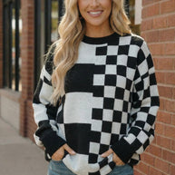 Pixel Perfect Black and White Pullover-Haptics-[option4]-[option5]-[option6]-[option7]-[option8]-Shop-Boutique-Clothing-for-Women-Online