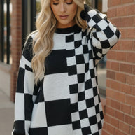 Pixel Perfect Black and White Pullover-Haptics-[option4]-[option5]-[option6]-[option7]-[option8]-Shop-Boutique-Clothing-for-Women-Online
