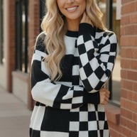 Pixel Perfect Black and White Pullover-Haptics-[option4]-[option5]-[option6]-[option7]-[option8]-Shop-Boutique-Clothing-for-Women-Online