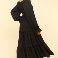 Smocking Maxi Woven Dress with Side Pockets in Black-Womens-Ave Shops-[option4]-[option5]-[option6]-[option7]-[option8]-Shop-Boutique-Clothing-for-Women-Online