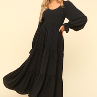 Smocking Maxi Woven Dress with Side Pockets in Black-Womens-Ave Shops-[option4]-[option5]-[option6]-[option7]-[option8]-Shop-Boutique-Clothing-for-Women-Online