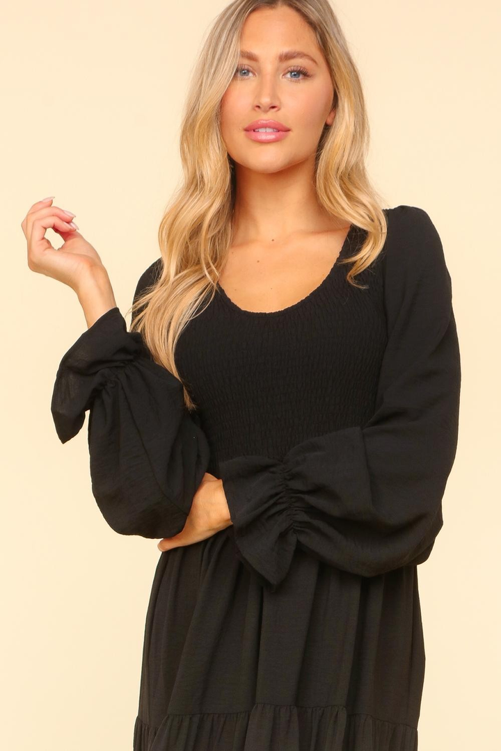 Smocking Maxi Woven Dress with Side Pockets in Black-Womens-Ave Shops-[option4]-[option5]-[option6]-[option7]-[option8]-Shop-Boutique-Clothing-for-Women-Online