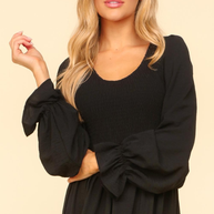 Smocking Maxi Woven Dress with Side Pockets in Black-Womens-Ave Shops-[option4]-[option5]-[option6]-[option7]-[option8]-Shop-Boutique-Clothing-for-Women-Online