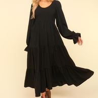 Smocking Maxi Woven Dress with Side Pockets in Black-Womens-Ave Shops-[option4]-[option5]-[option6]-[option7]-[option8]-Shop-Boutique-Clothing-for-Women-Online