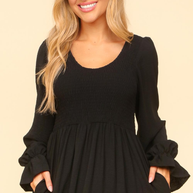 Smocking Maxi Woven Dress with Side Pockets in Black-Womens-Ave Shops-[option4]-[option5]-[option6]-[option7]-[option8]-Shop-Boutique-Clothing-for-Women-Online