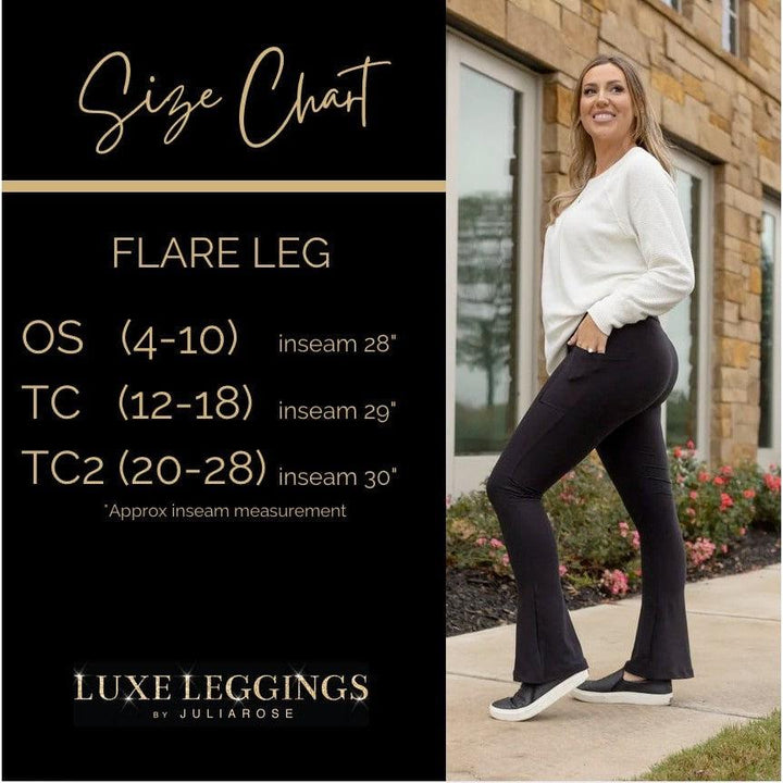 Black Flare Leggings WITH POCKETS - Luxe Leggings by Julia Rose®-JuliaRoseWholesale-[option4]-[option5]-[option6]-[option7]-[option8]-Shop-Boutique-Clothing-for-Women-Online