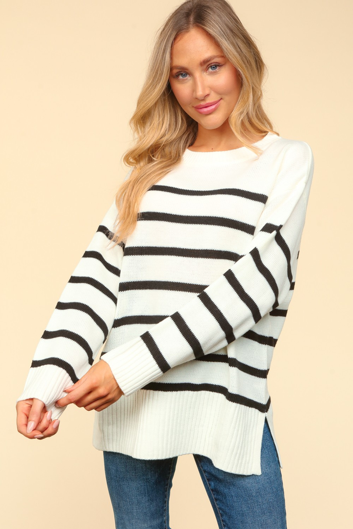 Oversized Pullover Stripe Sweater Knit Top-Womens-Ave Shops-[option4]-[option5]-[option6]-[option7]-[option8]-Shop-Boutique-Clothing-for-Women-Online