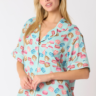 Poly Satin Macarons Printed Pajama Shorts-Bottoms-Ave Shops-[option4]-[option5]-[option6]-[option7]-[option8]-Shop-Boutique-Clothing-for-Women-Online