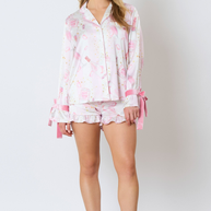 Satin Champagne Long Sleeve Pajama Top-Tops-Ave Shops-[option4]-[option5]-[option6]-[option7]-[option8]-Shop-Boutique-Clothing-for-Women-Online