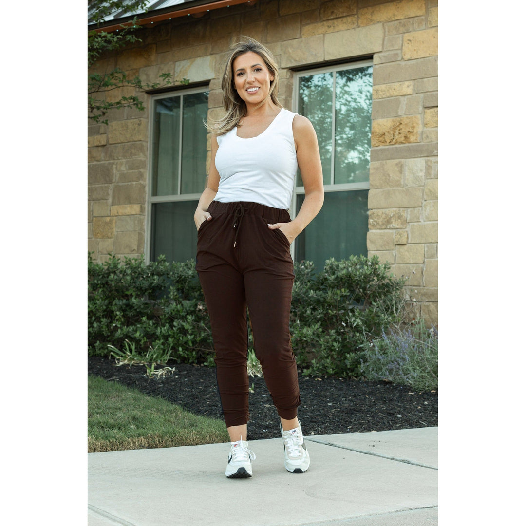 The Brianna Brown Joggers - Luxe Leggings by Julia Rose®-JuliaRoseWholesale-[option4]-[option5]-[option6]-[option7]-[option8]-Shop-Boutique-Clothing-for-Women-Online