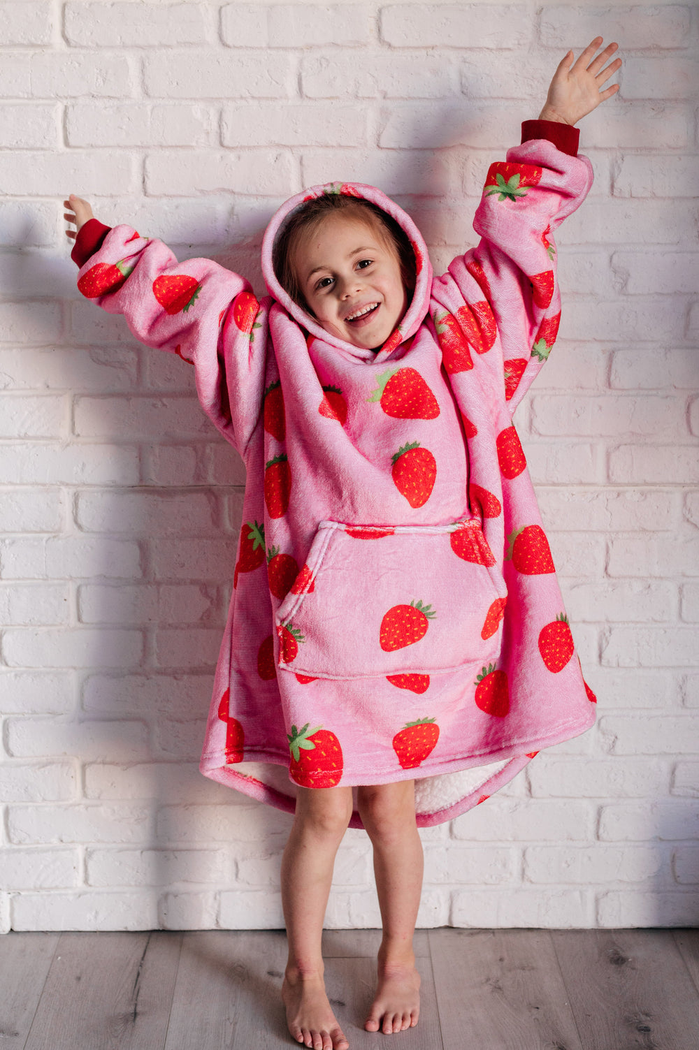 Kids Oversized Hoodie Blanket in Strawberry-Layers-Ave Shops-OS-[option4]-[option5]-[option6]-[option7]-[option8]-Shop-Boutique-Clothing-for-Women-Online