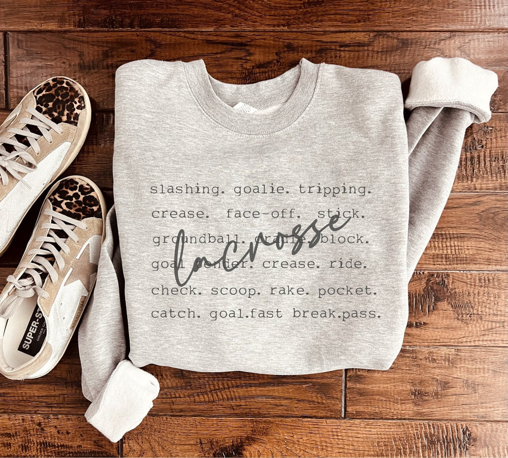 Lacrosse Words Sweatshirt in Two Colors-Womens-Ave Shops-[option4]-[option5]-[option6]-[option7]-[option8]-Shop-Boutique-Clothing-for-Women-Online