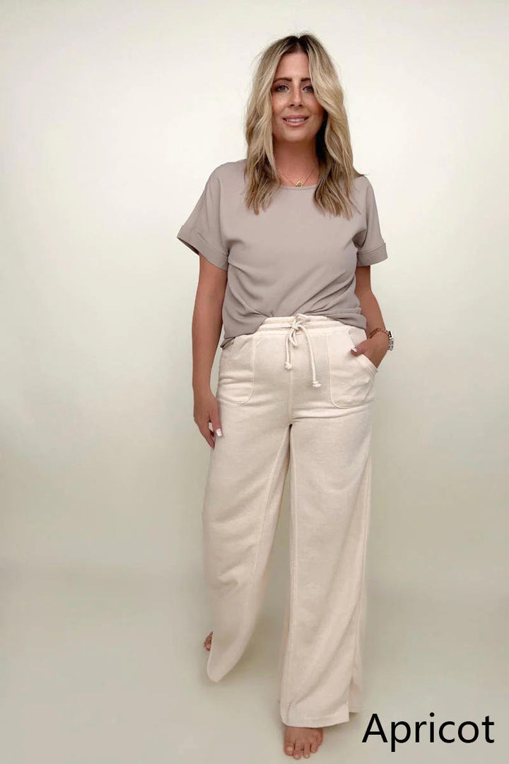 Mineral Washed Drawstring Retro Wide Leg Pants-Pants-Kiwidrop-[option4]-[option5]-[option6]-[option7]-[option8]-Shop-Boutique-Clothing-for-Women-Online