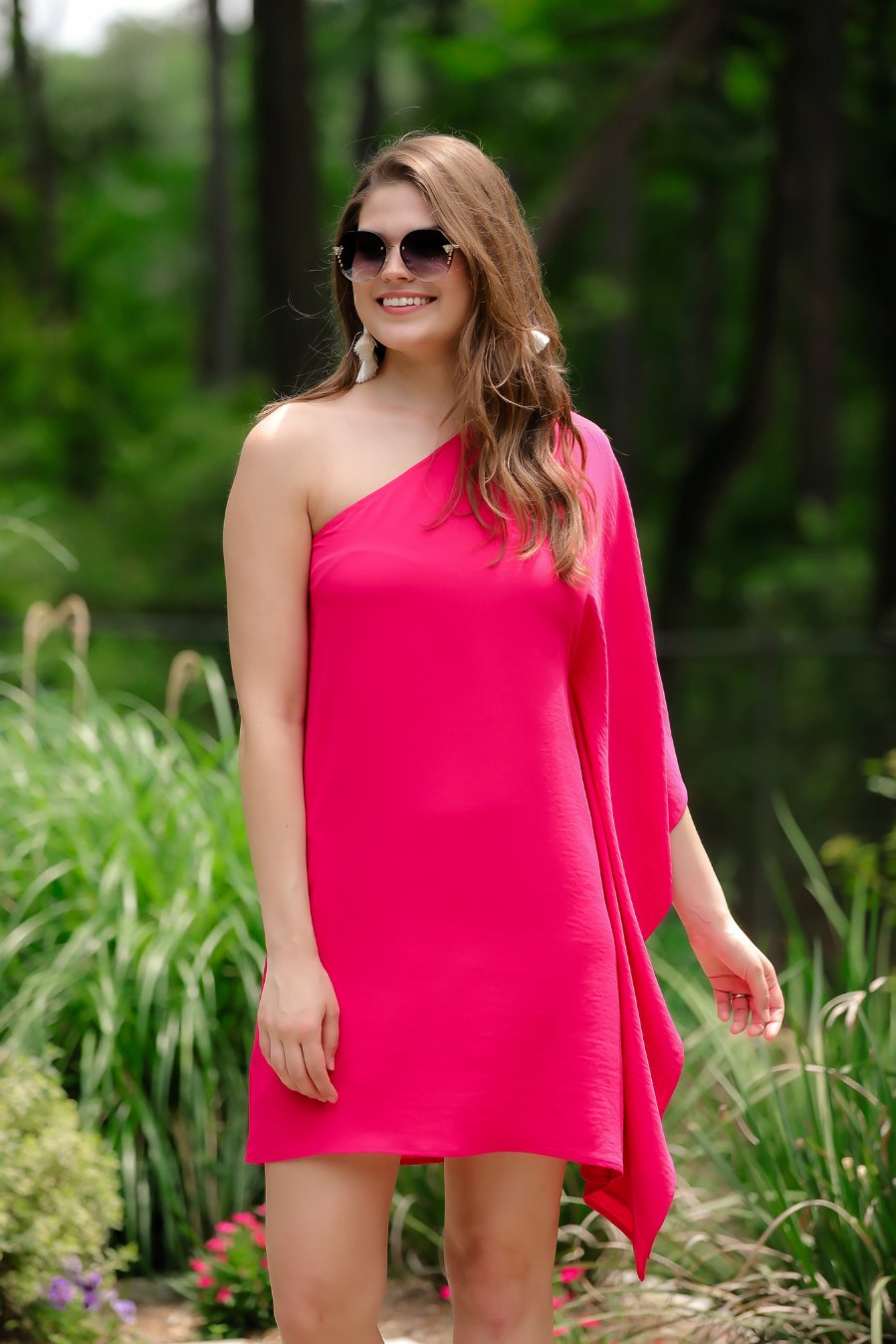 Next Chapter One Shoulder Dress in Magenta-Womens-Ave Shops-[option4]-[option5]-[option6]-[option7]-[option8]-Shop-Boutique-Clothing-for-Women-Online