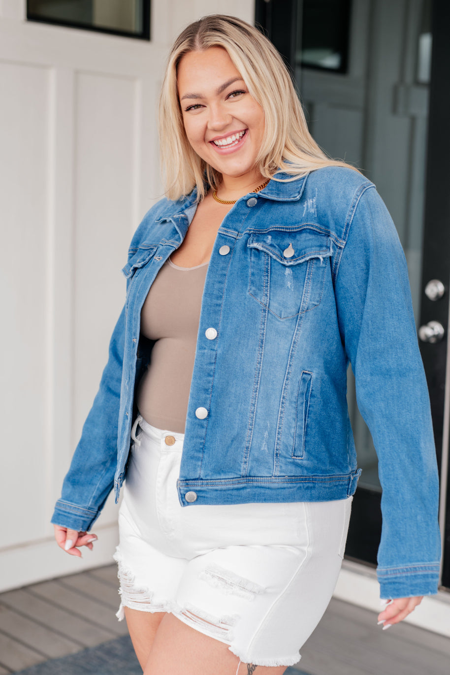 Every Occasion Denim Button Up Jacket-Denim-Ave Shops-[option4]-[option5]-[option6]-[option7]-[option8]-Shop-Boutique-Clothing-for-Women-Online