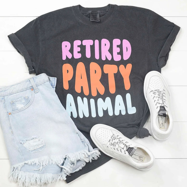 Retired Party Animal Graphic Tee-Womens-Ave Shops-[option4]-[option5]-[option6]-[option7]-[option8]-Shop-Boutique-Clothing-for-Women-Online